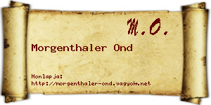 Morgenthaler Ond névjegykártya